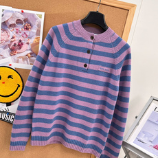 🆕MiuMiu 26秋冬条纹羊毛针织衫💜原版开发|香芋紫撞蓝条纹,甜妹本命! 100%羊毛料子,上手软糯如云,贴身穿温柔 🆕MiuMiu 26秋冬条纹羊毛针织衫💜原版开发|香芋紫撞蓝条纹,甜妹本命! 100%羊毛料子,上手软糯如云,贴身穿温柔