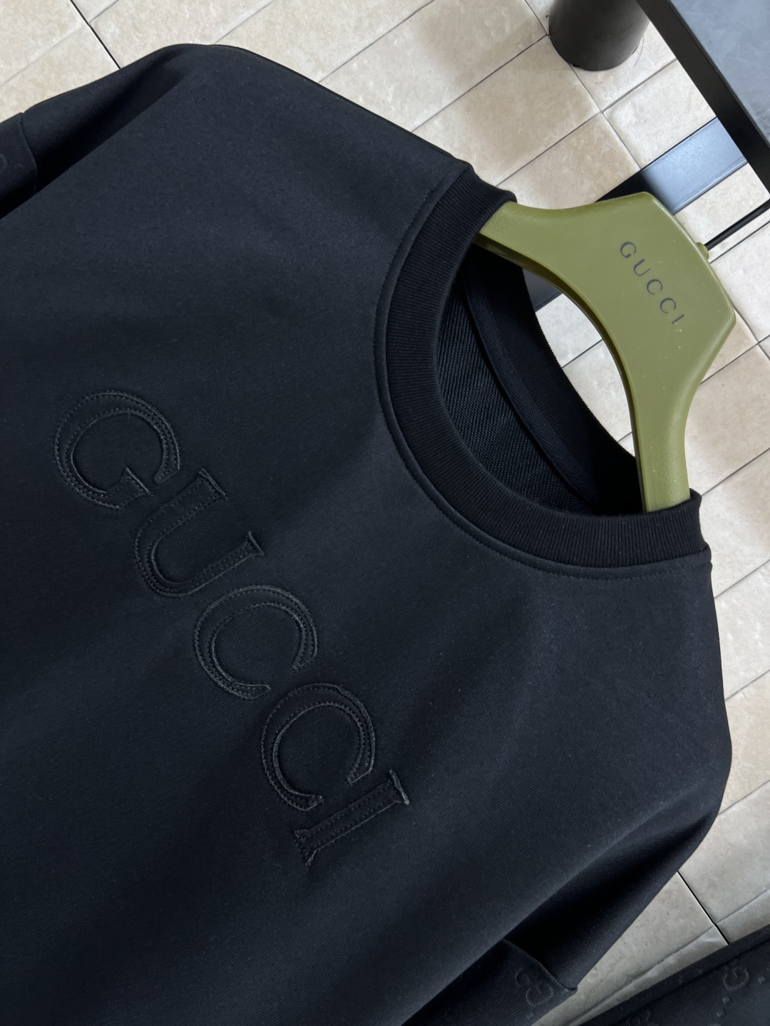 G家 25早秋新款 浮雕双G提花休闲套装 圆领廓形卫衣+松紧卫裤 绝绝子一套搭配 圆领拼接浮雕双G提花衣