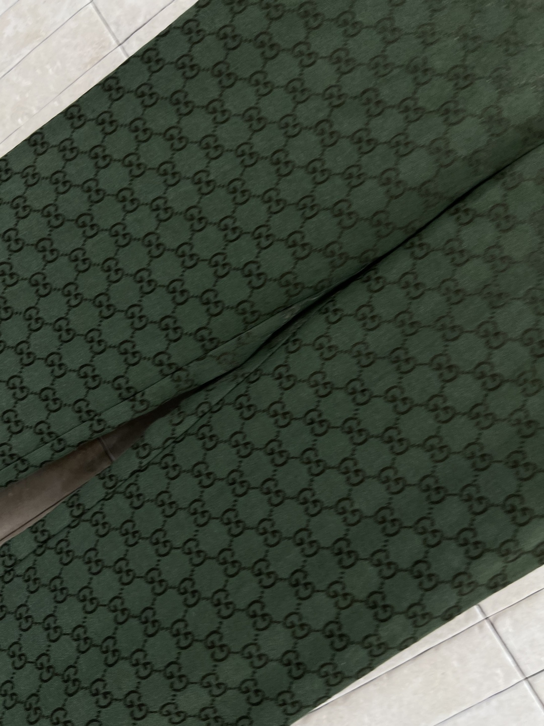 G家 25早秋新款 绿色双G提花系列 高腰直筒长裤 各种场合都适合穿 秒抬气质 超级高级 自带气场感 高