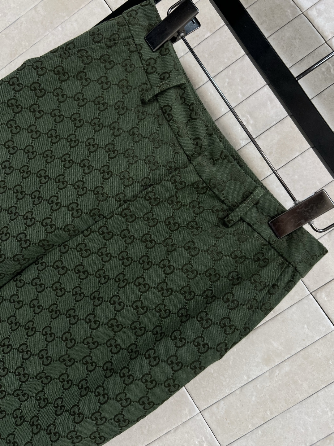 G家 25早秋新款 绿色双G提花系列 高腰直筒长裤 各种场合都适合穿 秒抬气质 超级高级 自带气场感 高