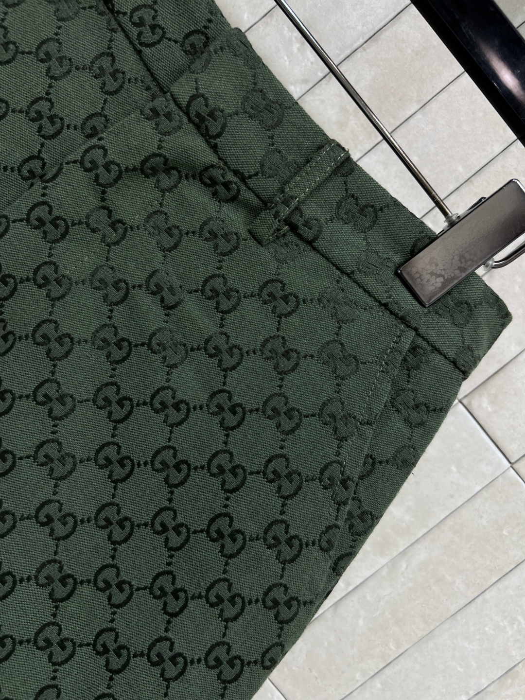 G家 25早秋新款 绿色双G提花系列 高腰短裤 各种场合都适合穿 秒抬气质 超级高级 自带气场感 高腰直