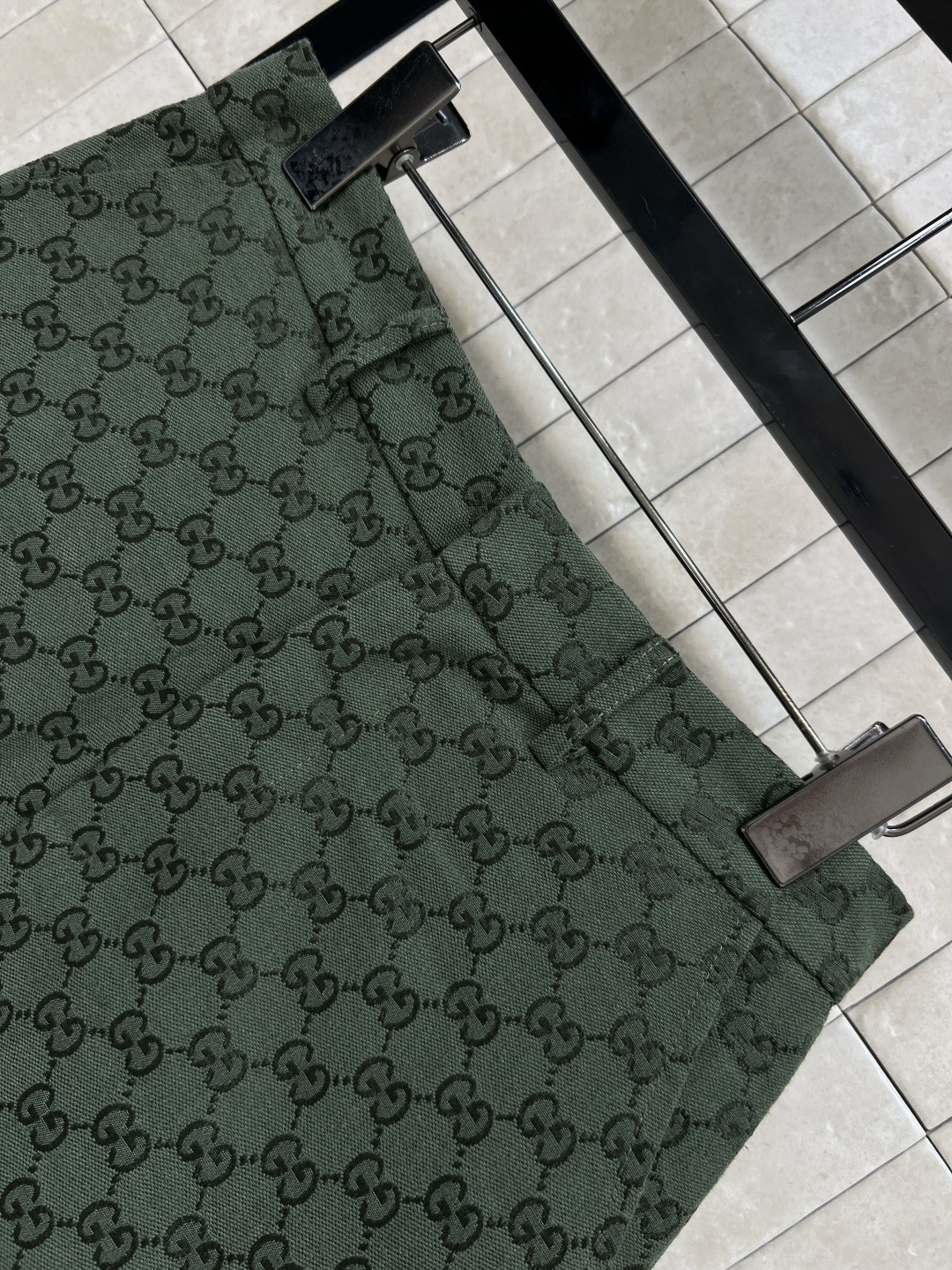 G家 25早秋新款 绿色双G提花系列 高腰短裤 各种场合都适合穿 秒抬气质 超级高级 自带气场感 高腰直