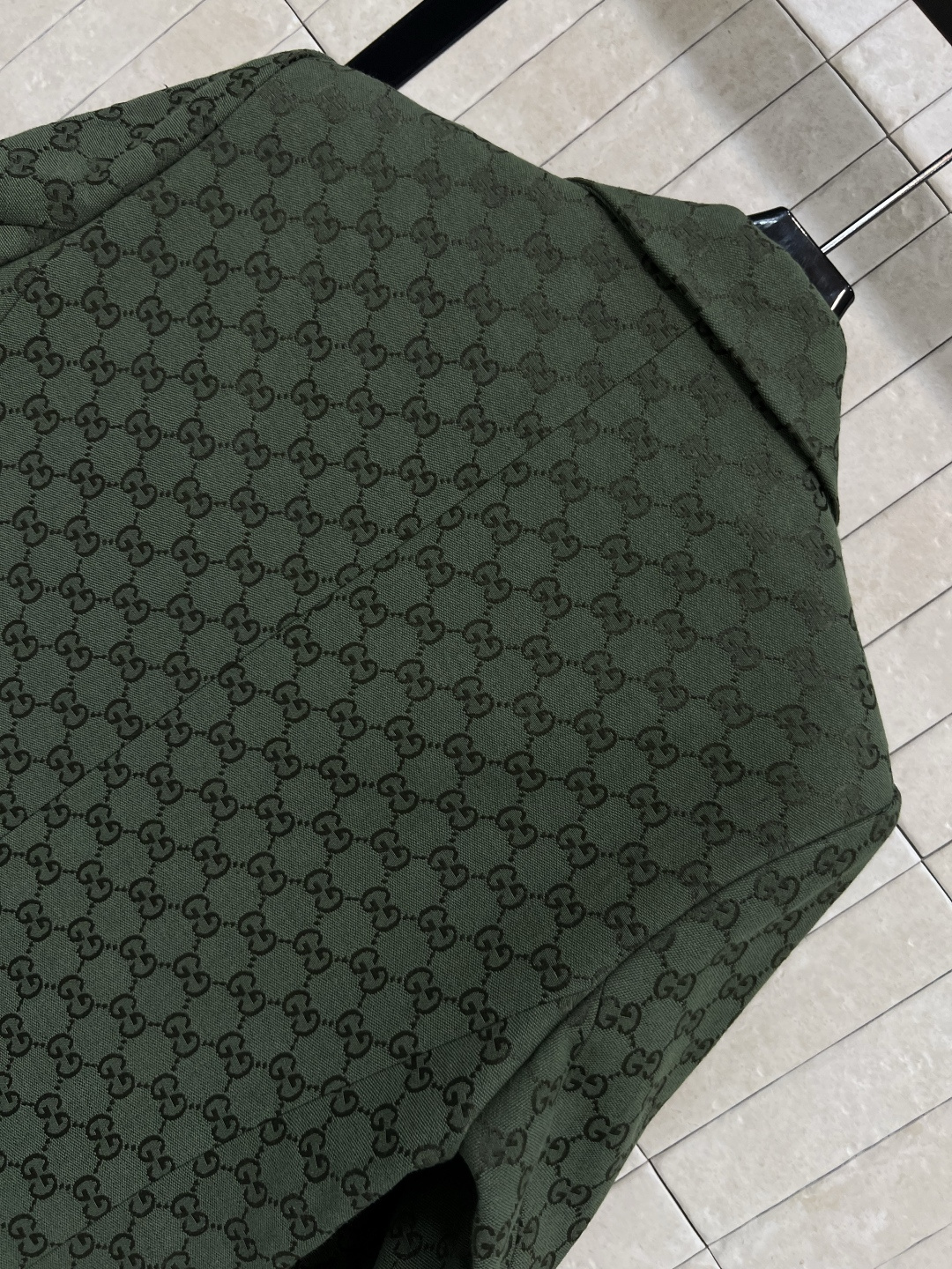 G家 25早秋新款 绿色双G提花系列 翻领西装外套 经典满印的GG提花外套 喜欢老花的一定不要错过 巨抬