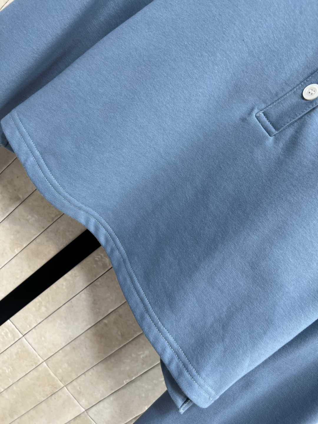 G家 25早秋新款 双层领卫衣短裤套装 蓝色尽显优雅活力 Polo领 撞色可拆卸的双层领设计 精致同时又