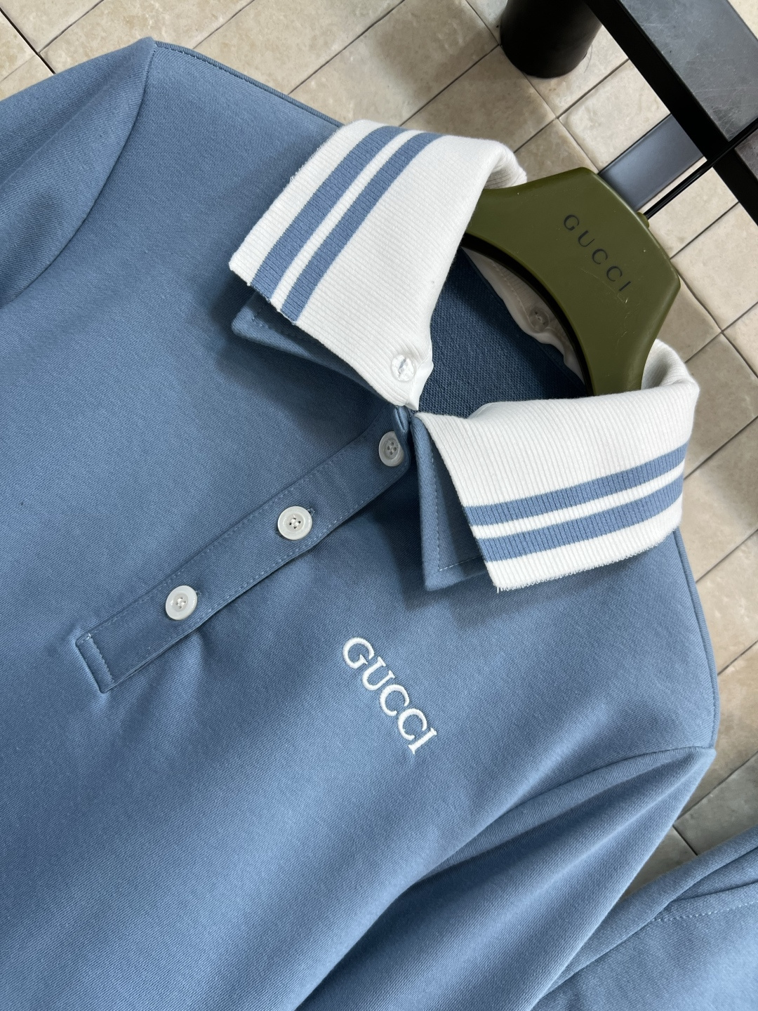 G家 25早秋新款 双层领卫衣短裤套装 蓝色尽显优雅活力 Polo领 撞色可拆卸的双层领设计 精致同时又