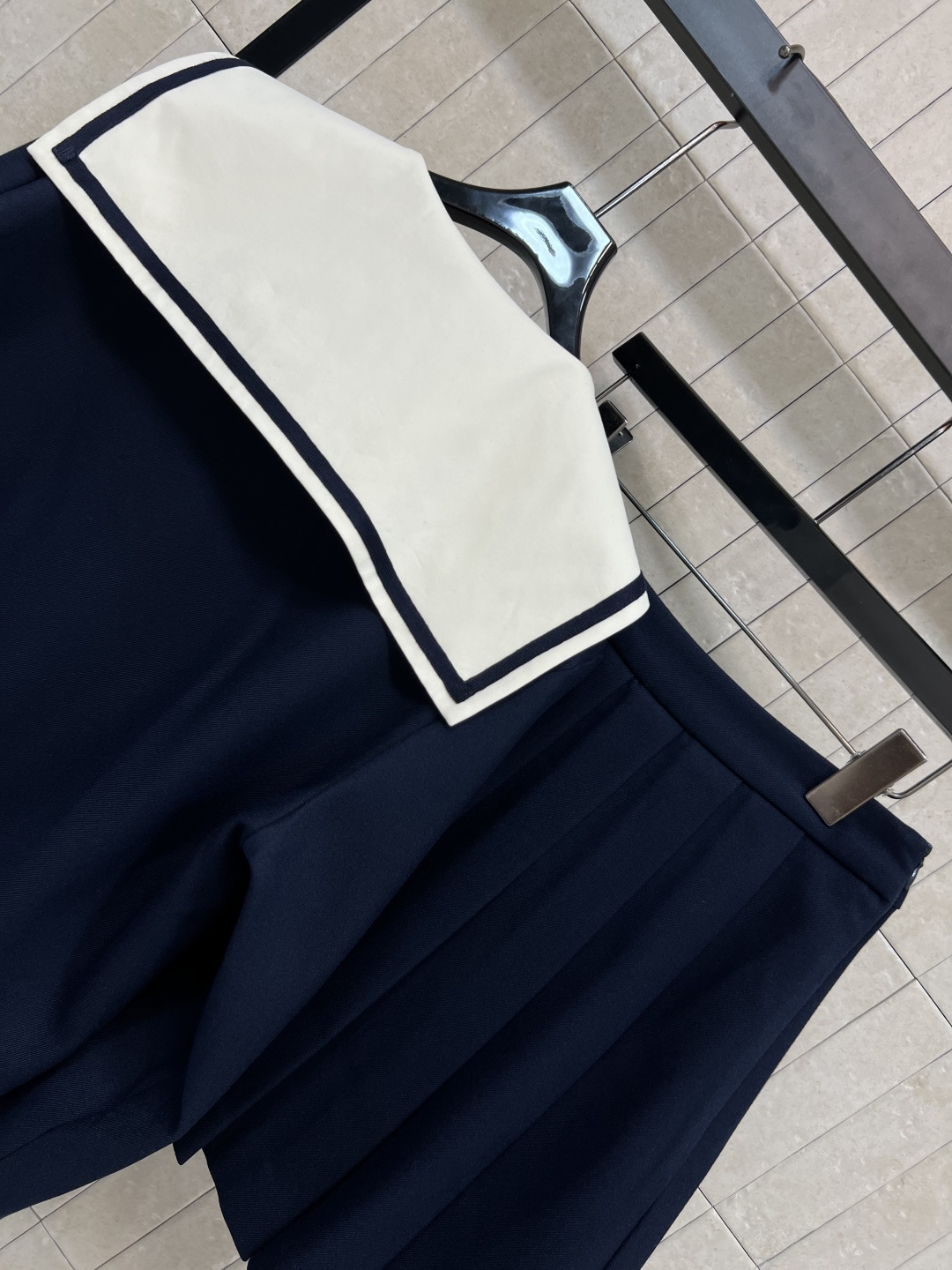 MIu家 25早秋新款 海军领夹克外套 +百褶短裙 海军风风格超级减龄又时髦 夹克版型上衣超拉身材比例 