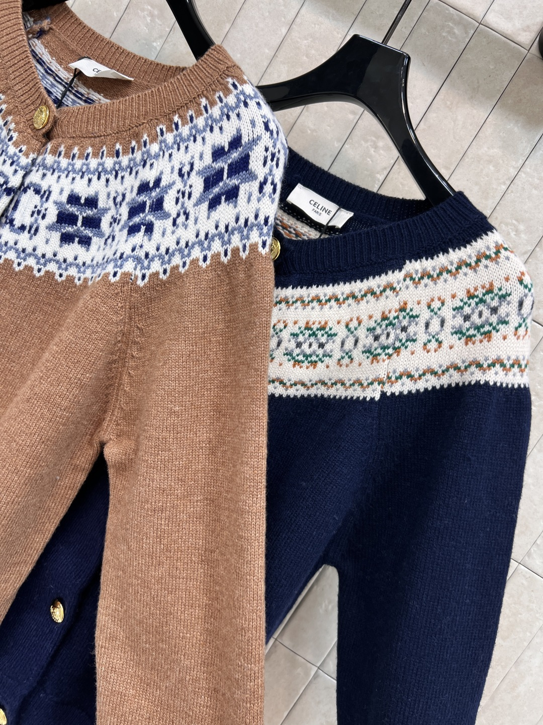 CE家 25早秋新款 凯旋门花纹提花针织系列 圆领套头毛衣+ 圆领开衫 自带名媛范气质 上身真的太美了 
