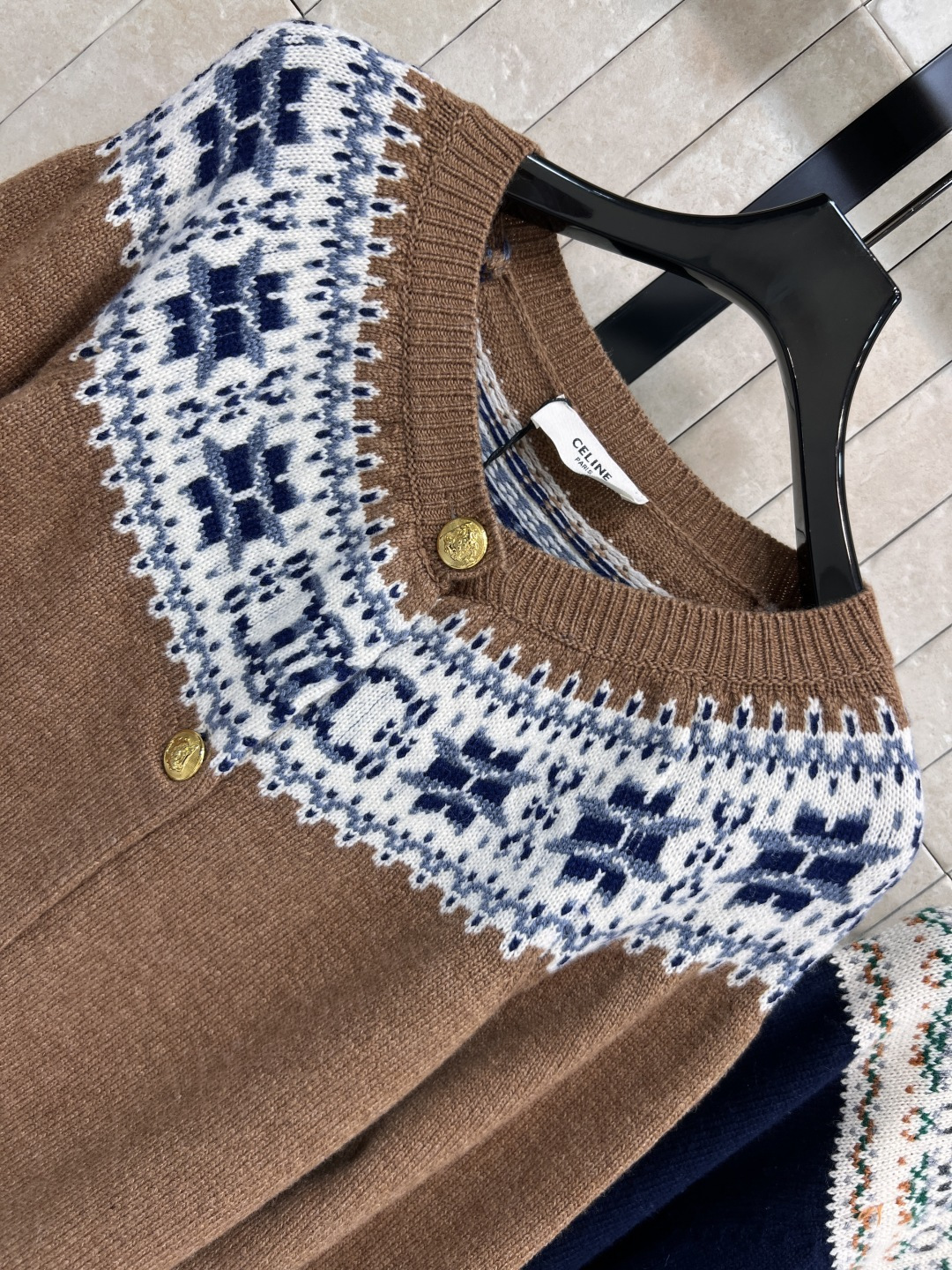 CE家 25早秋新款 凯旋门花纹提花针织系列 圆领套头毛衣+ 圆领开衫 自带名媛范气质 上身真的太美了 