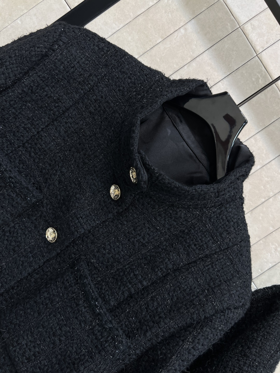 小香家 25早秋新款 粗花呢连帽夹克外套 可拆卸连帽小立领设计 百搭不挑人 轻松遮肉显瘦 编织粗花呢面料