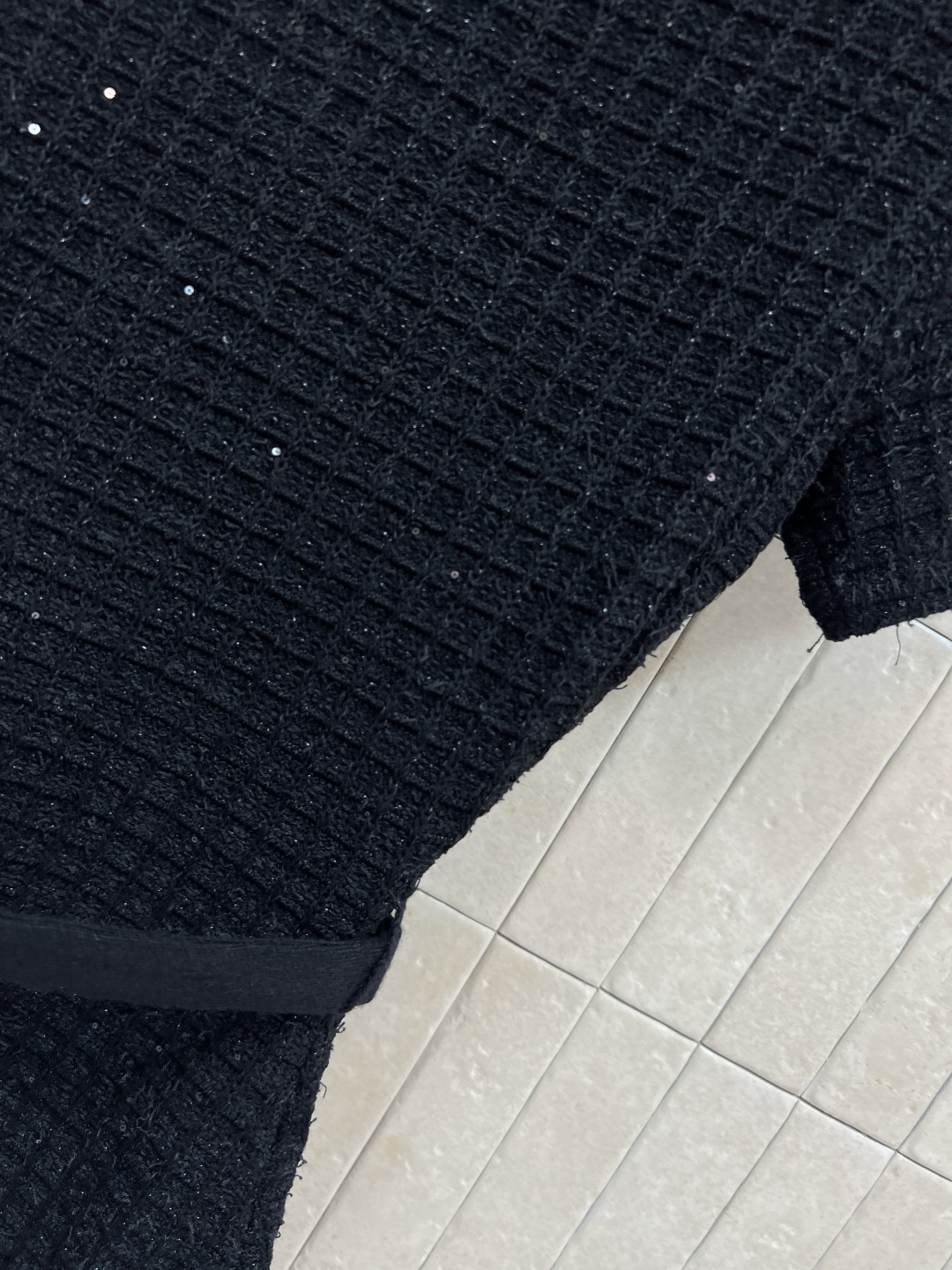 Self 25秋冬新款 钉珠花朵针织短袖连衣裙 千金名媛即视感狠狠拿捏 黑色一经典百搭搭配腰带收腰显瘦 