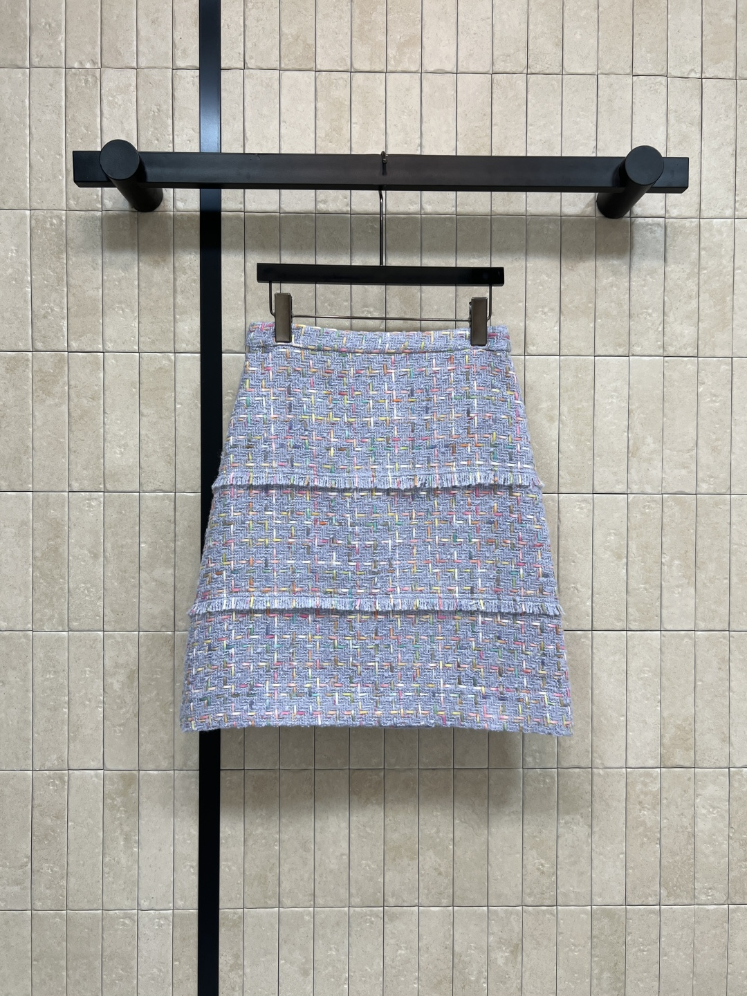 小香家 25秋冬新款 香芋紫粗花呢系列 圆领小外套+圆领多口袋外套+半身裙 定制香芋紫粗花呢面料超级有质