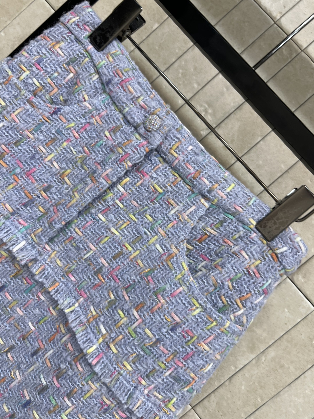 小香家 25秋冬新款 香芋紫粗花呢系列 圆领小外套+圆领多口袋外套+半身裙 定制香芋紫粗花呢面料超级有质