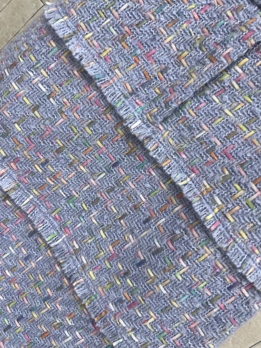 小香家 25秋冬新款 香芋紫粗花呢系列 圆领小外套+圆领多口袋外套+半身裙 定制香芋紫粗花呢面料超级有质