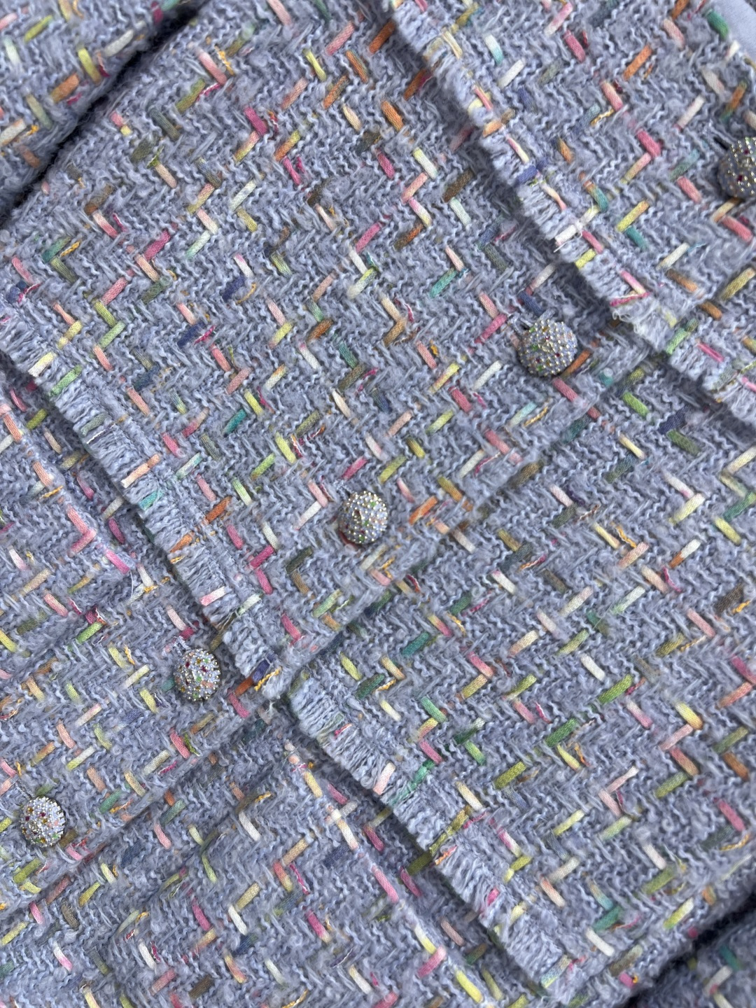 小香家 25秋冬新款 香芋紫粗花呢系列 圆领小外套+圆领多口袋外套+半身裙 定制香芋紫粗花呢面料超级有质