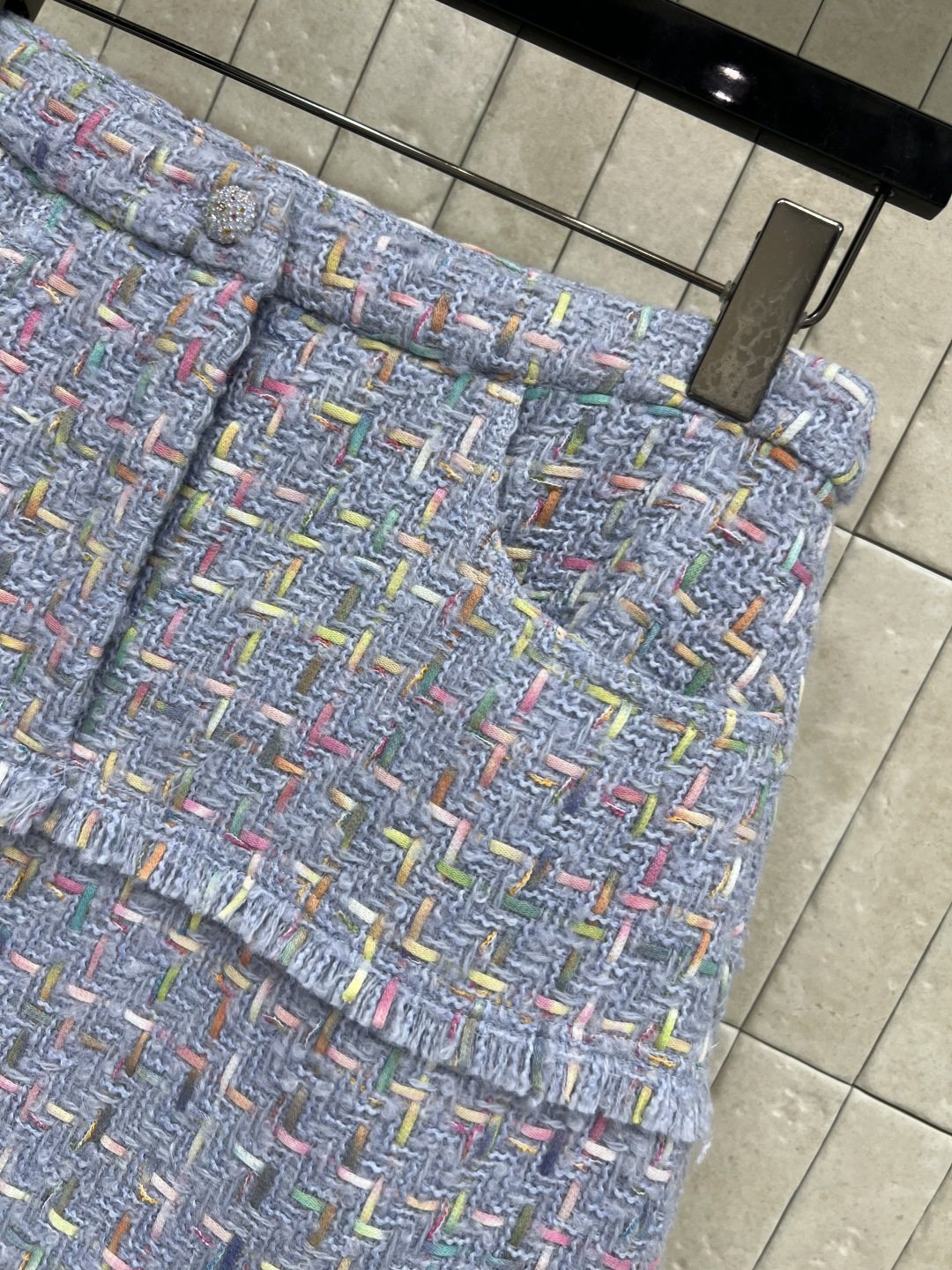 小香家 25秋冬新款 香芋紫粗花呢系列 圆领小外套+圆领多口袋外套+半身裙 定制香芋紫粗花呢面料超级有质