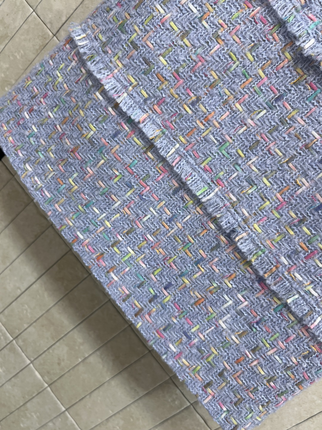 小香家 25秋冬新款 香芋紫粗花呢系列 圆领小外套+圆领多口袋外套+半身裙 定制香芋紫粗花呢面料超级有质