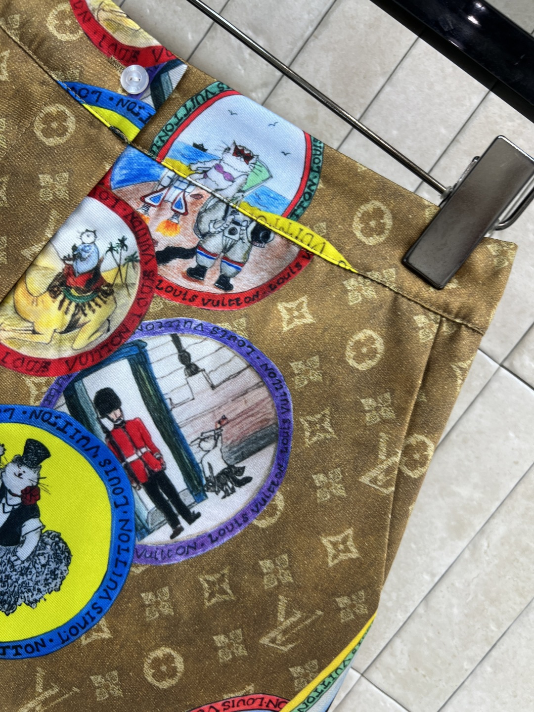 L家 25秋冬新款 猫咪联名限定 邮票老花高腰短裤 定制邮票老花面料 上身一秒气质 自带氛围感 运动休闲