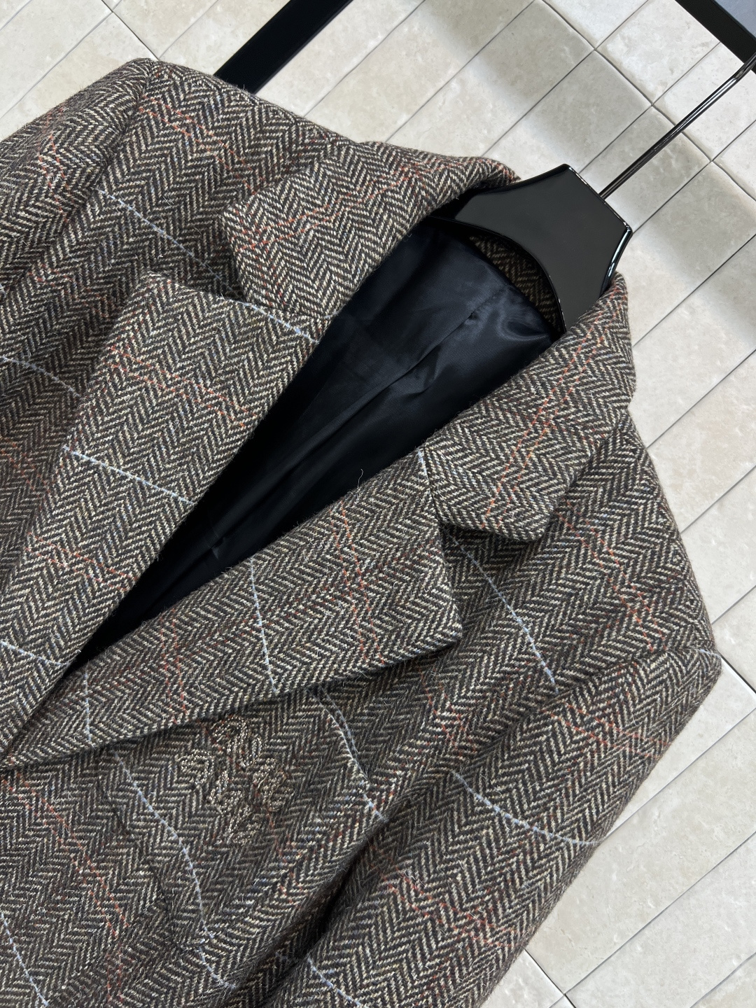 MIu家 25秋冬新款 英伦风复古范 格纹西装外套 充满秋冬Feel 浓浓的复古范 可飒可时髦 知性帅气