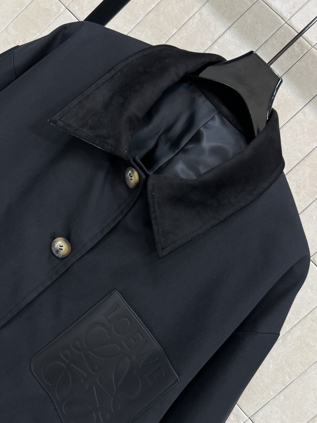 LW家 25秋冬新款 鹿皮绒翻领拼接夹克外套 鹿皮绒+复古格纹拼接翻领/袖口设计 经典宽松夹克版型干练帅