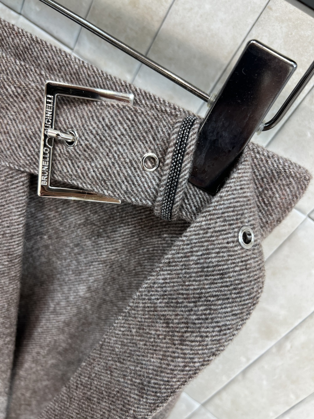 BC家 25秋冬新款 毛呢一片式压褶半裙 高腰A字版型 适合多种身高 面料柔软厚度适中 秋冬穿超合适 压