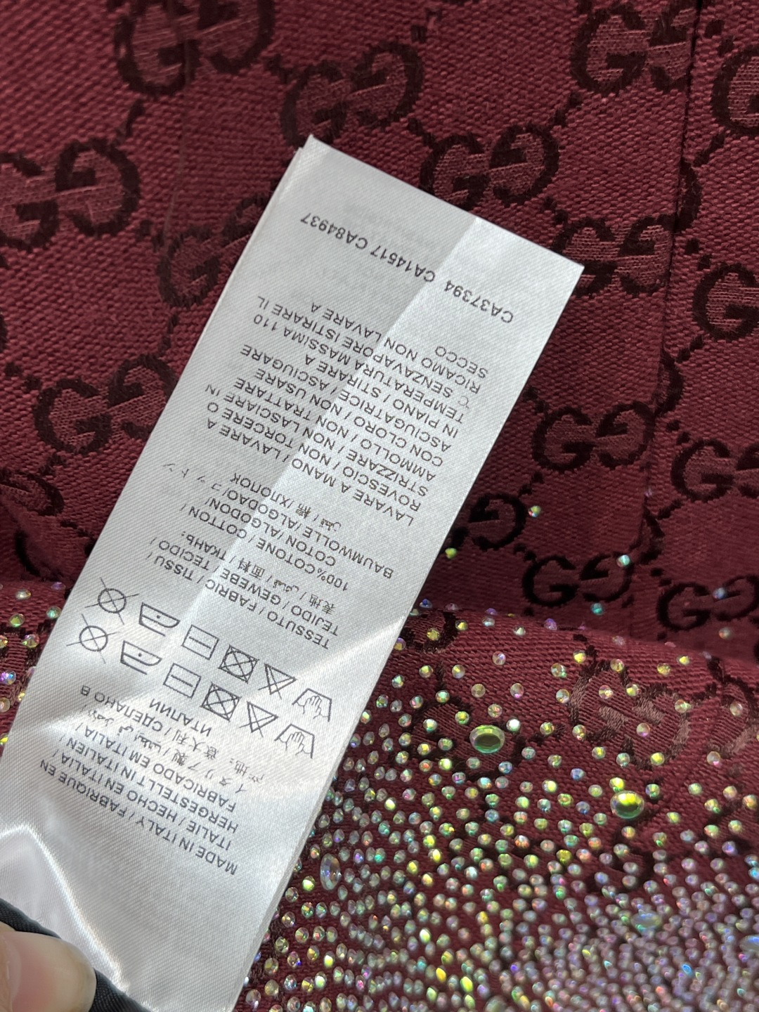 G家 25秋冬新款 双G提花烫钻短袖连衣裙 定制YB进口双G提花面料 质感高级挺括 绿色和酒红色可选 圆