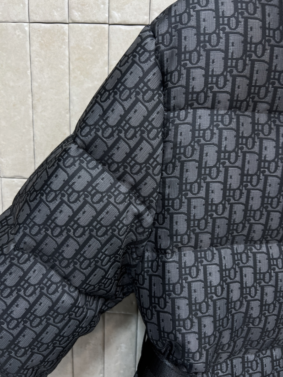 D家 25秋冬新款 D字母提花立领羽绒服 经典老花提花面料+小蜜蜂刺绣 品牌感满满！背面有Christi