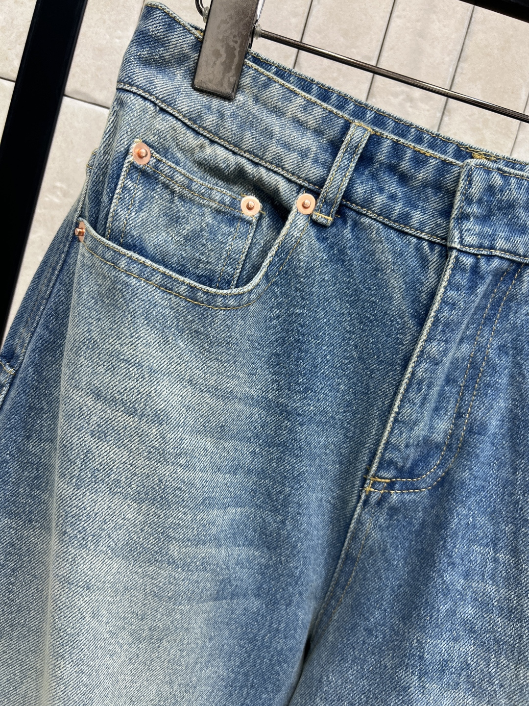 D家 26早春新款 牛仔内提花高腰阔腿裤 原版定制字母牛仔洗水面料 宽松阔腿设计 垂感好又柔软 春夏秋都