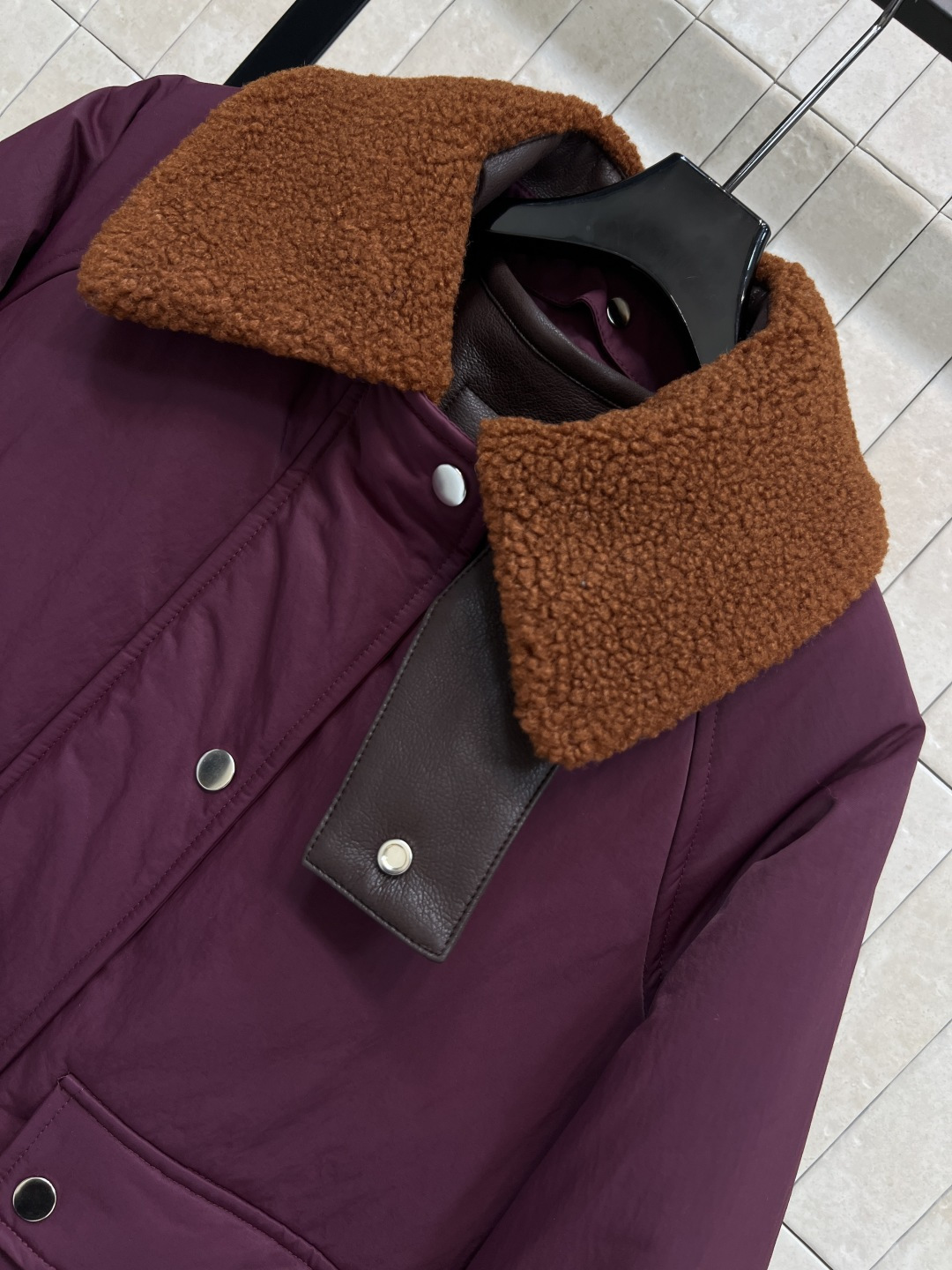 LW家 25秋冬新款 皮毛一体棉服 可拆卸羊羔毛领棉外套 +双面穿皮毛马甲 一衣多穿超实用！外套正面按扣