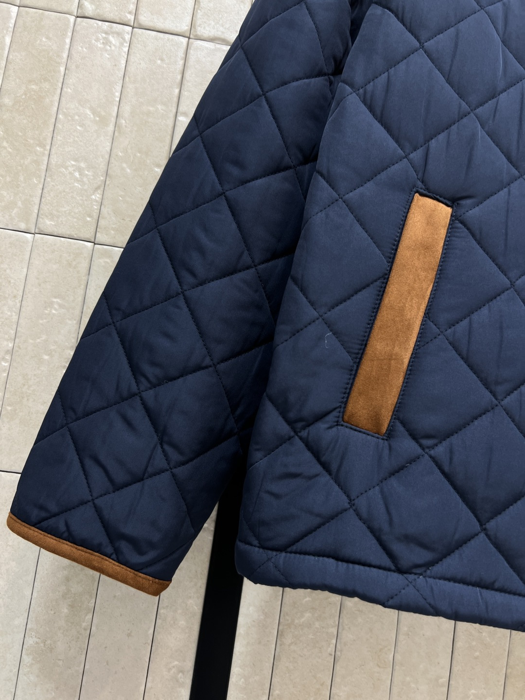 CE家 25秋冬新款 菱形格纹拼接棉服 鹿皮绒驳领 正面菱形绗缝+经典凯旋门刺绣 细节满分 低调高级感拉