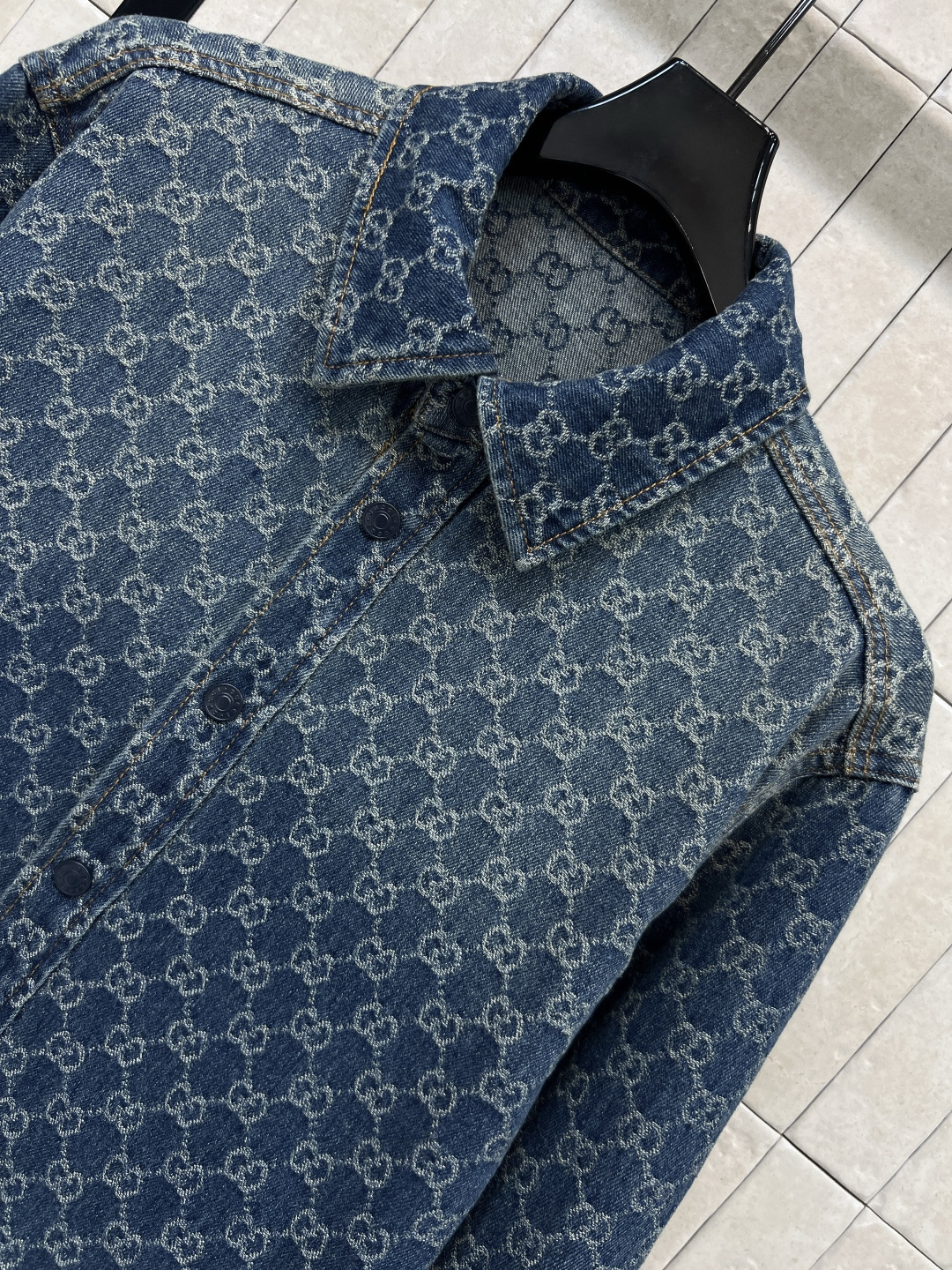 G家 26春夏新款 GG老花渐变牛仔衬衫 满印GG标志 复古又潮流！高品质牛仔布 耐磨有型 宽松版型超显