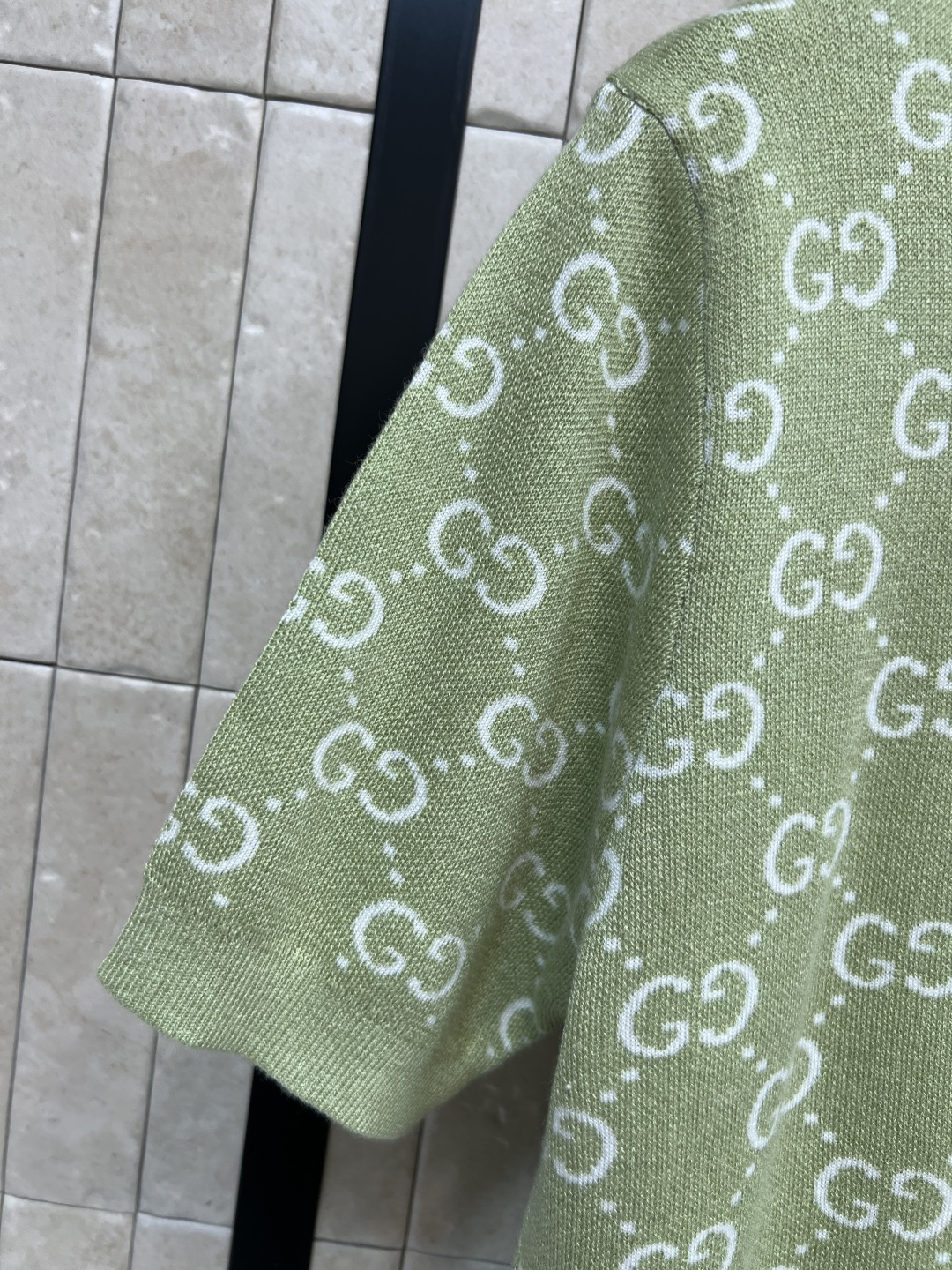 G家 26春夏新款 绿色GG提花针织短袖  经典GG图案+浅绿色底色 针织面料柔软舒适  春夏穿超合适 