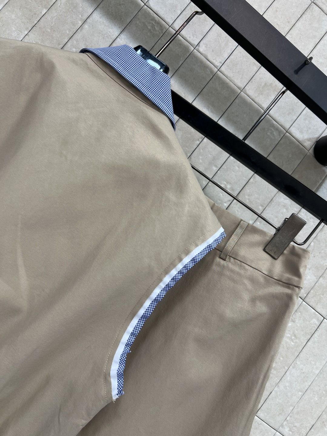 MIU家 26春夏新款 拼接马甲套装 轻薄面料+蓝色翻领 层次感满满 无袖宽松版型 拉链设计超方便 胸前