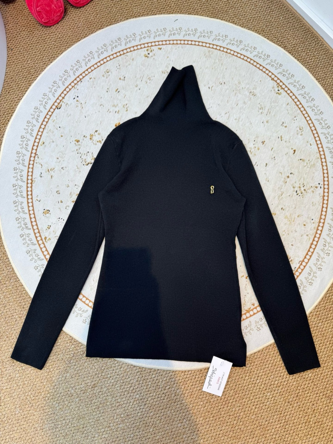 Black High Neck Long Sleeve Top