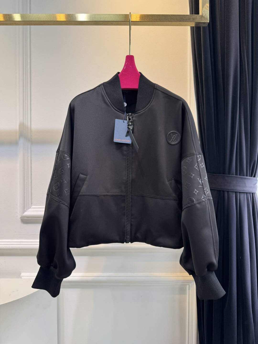 Louis Vuitton Black Monogram Sleeve Bomber Jacket