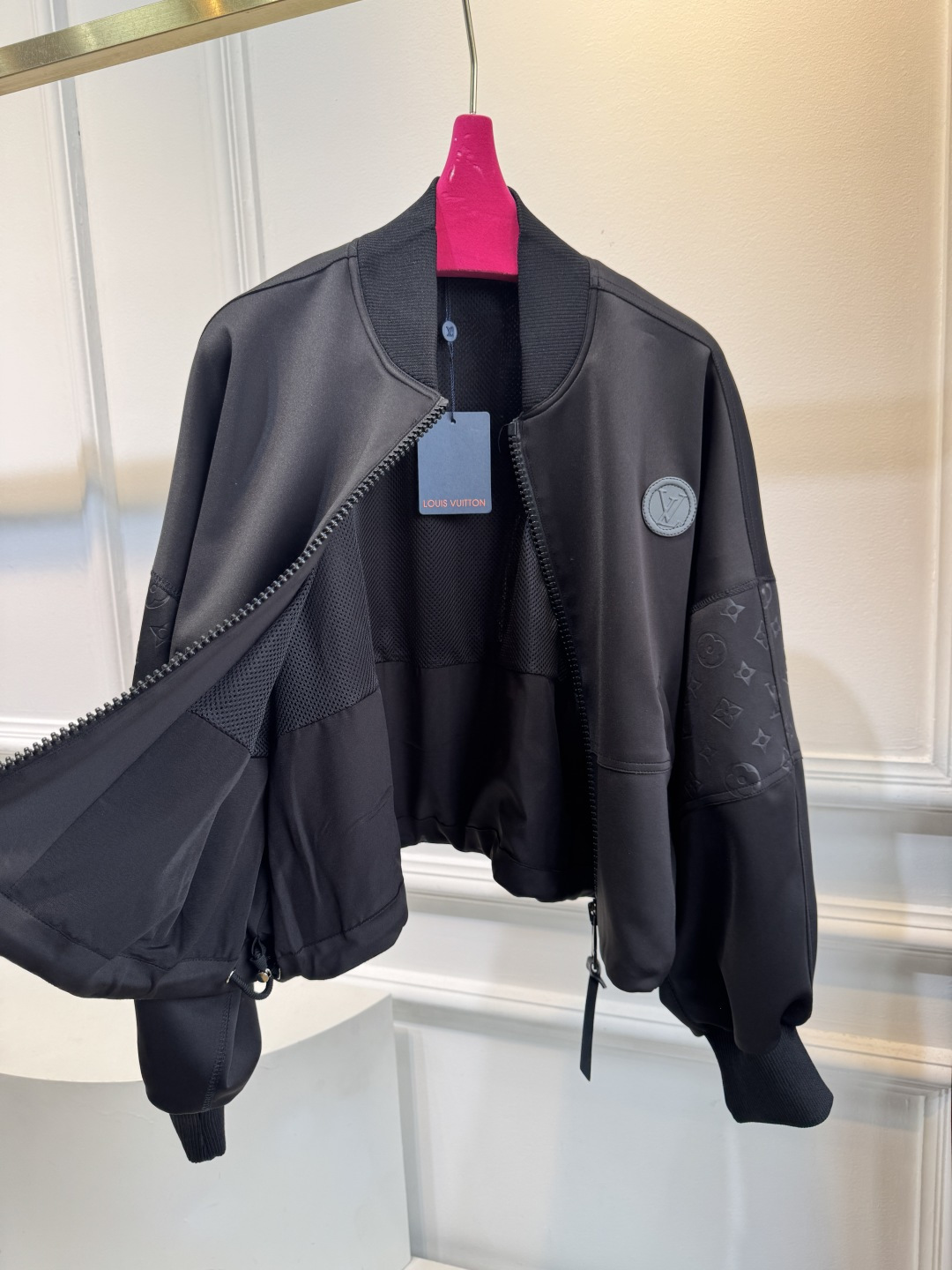 Louis Vuitton Black Monogram Sleeve Bomber Jacket