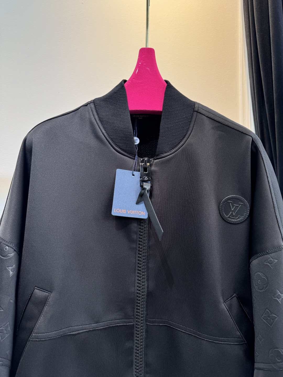 Louis Vuitton Black Monogram Sleeve Bomber Jacket