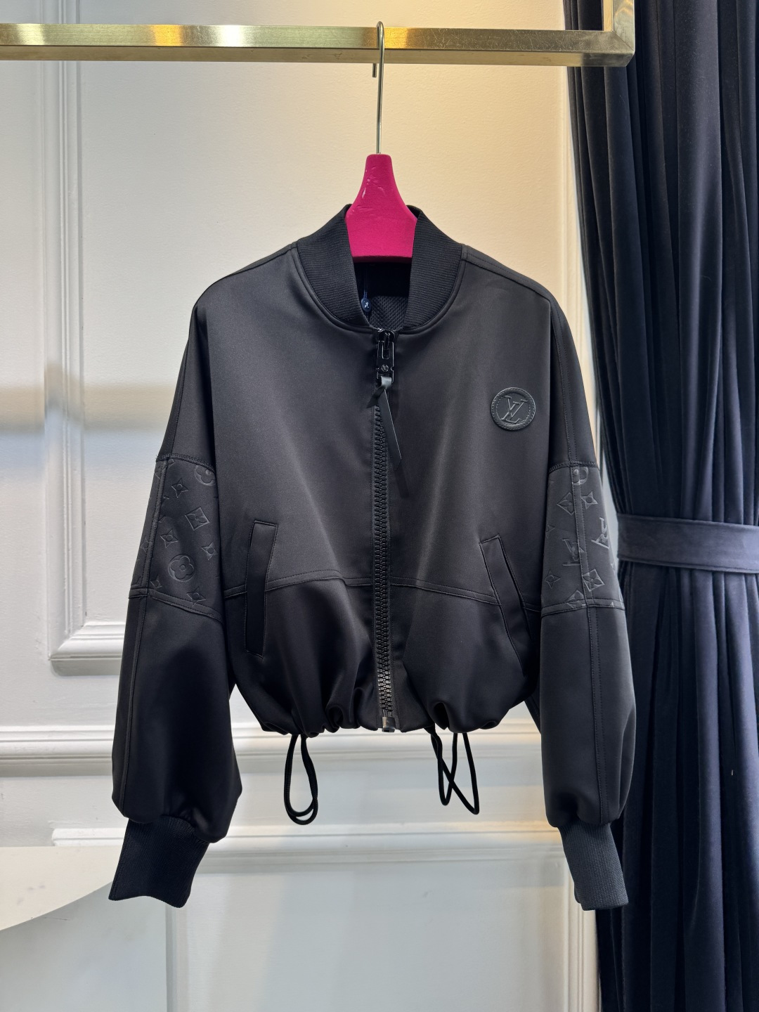 Louis Vuitton Black Monogram Sleeve Bomber Jacket