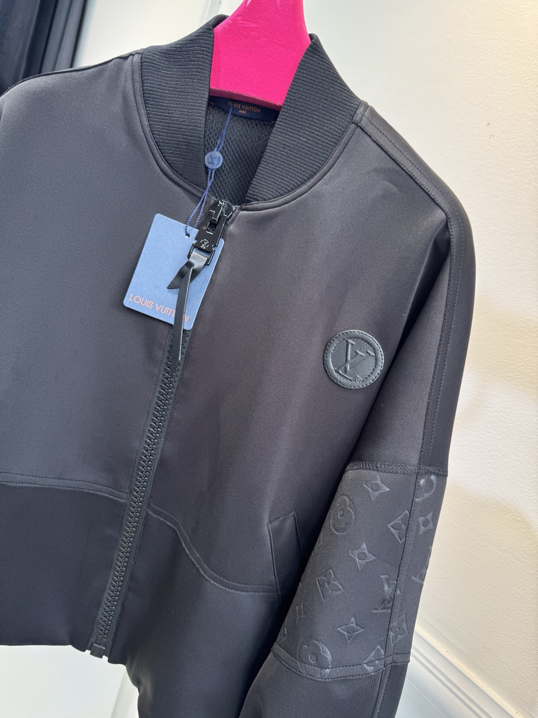Louis Vuitton Black Monogram Sleeve Bomber Jacket