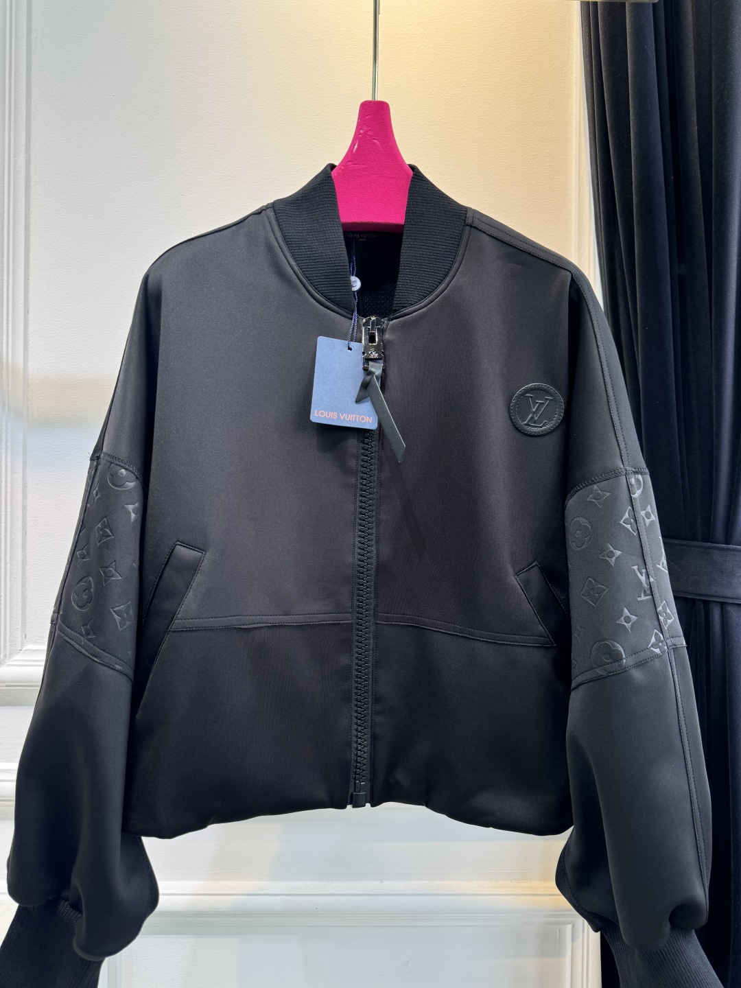 Louis Vuitton Black Monogram Sleeve Bomber Jacket