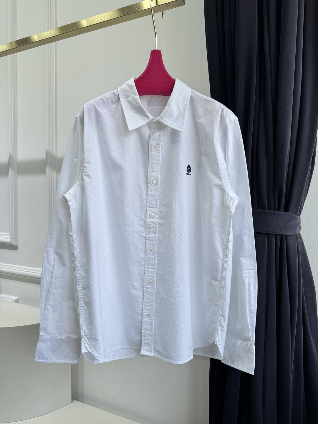 Prada White Logo Cotton Shirt