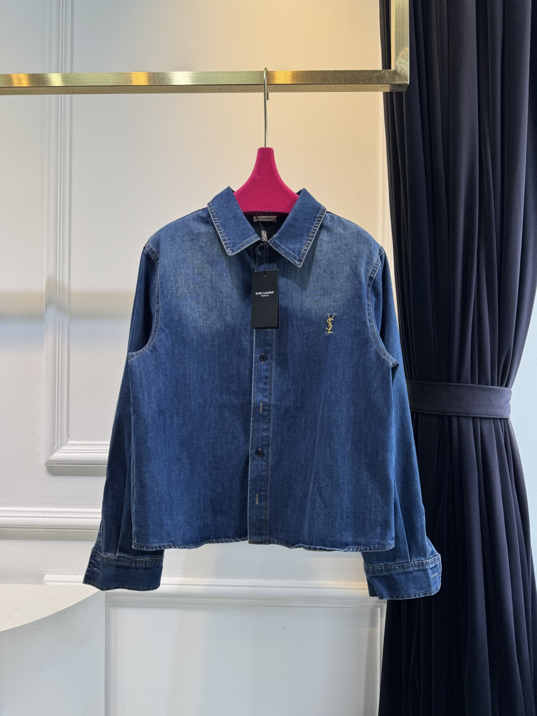 Saint Laurent Cropped Denim Shirt
