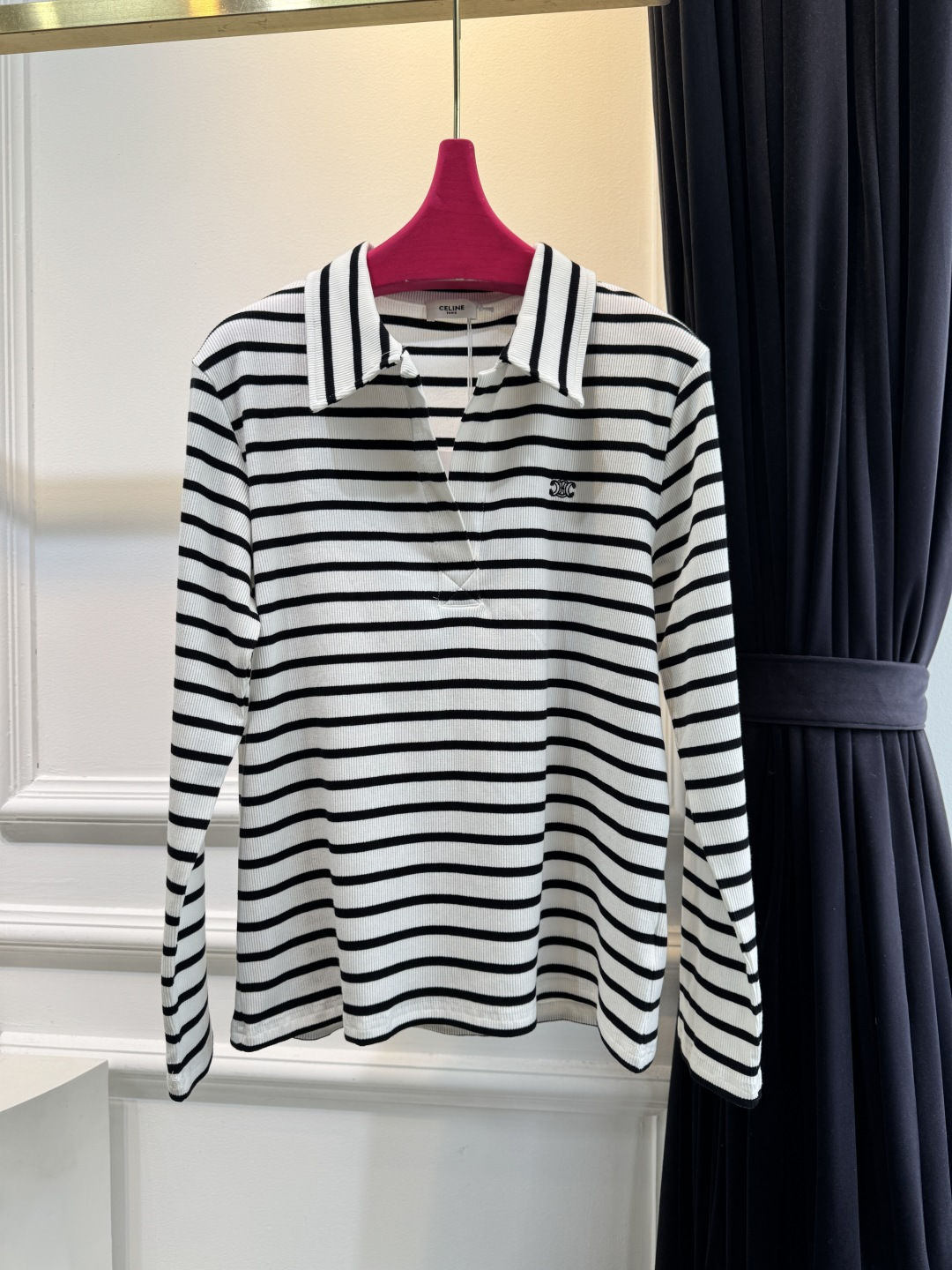 Celine Striped Polo Sweater