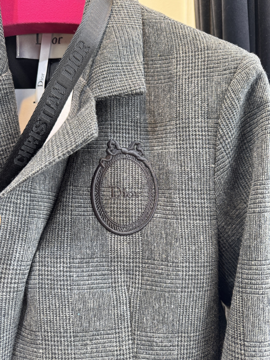 Dior Gray Logo Belt Blazer