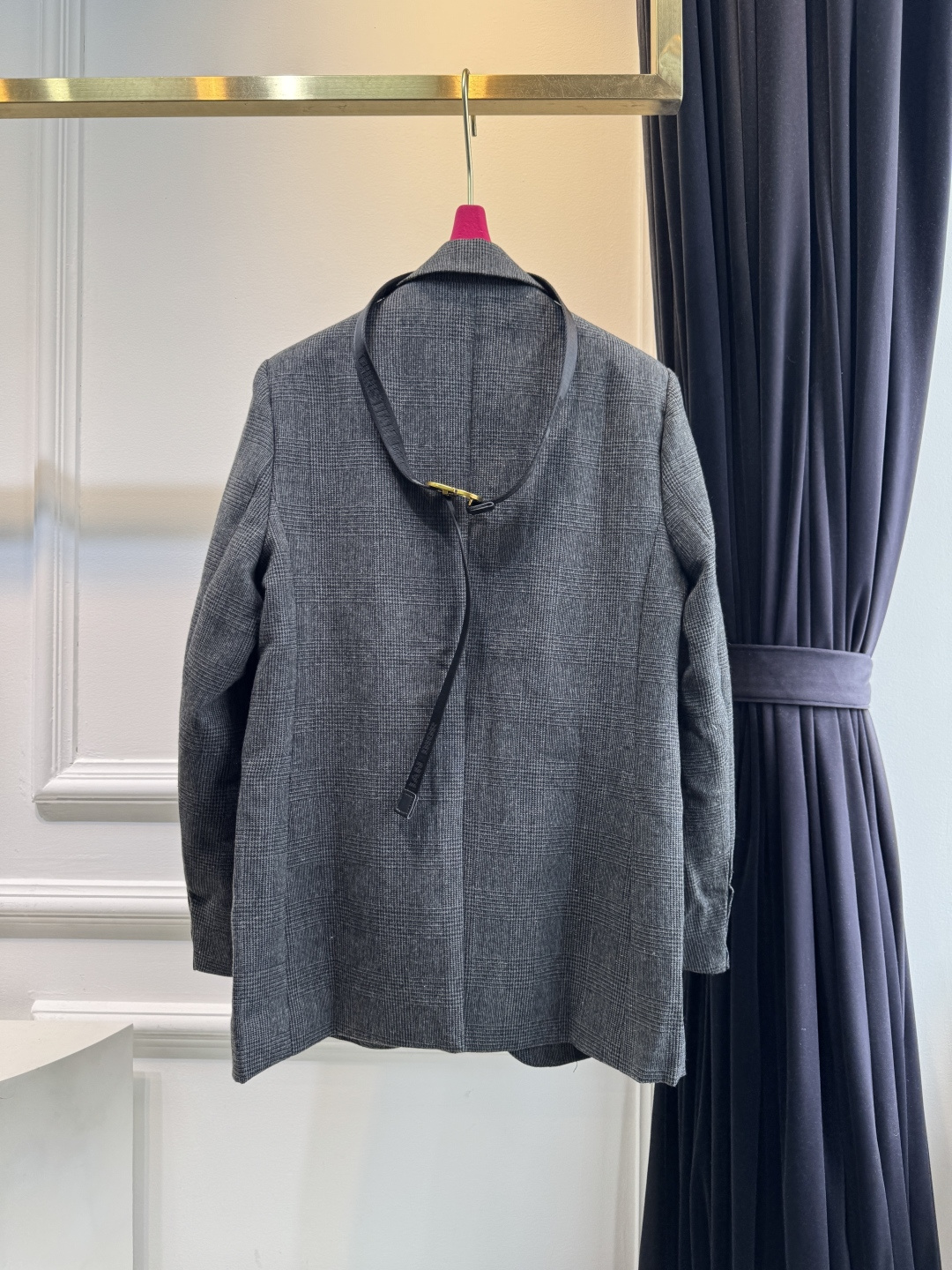 Dior Gray Logo Belt Blazer