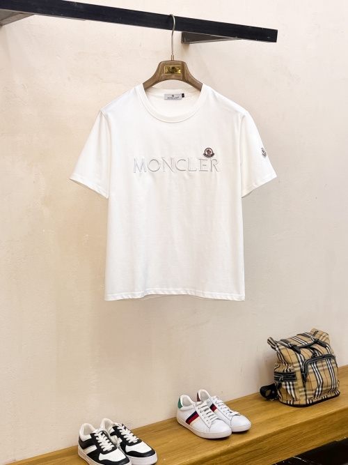 Moncler Men's White Logo T-Shirt | Short Sleeve, Round Neck, Casual 1 Moncler Men's White Logo T-Shirt | Short Sleeve, Round Neck, Casual