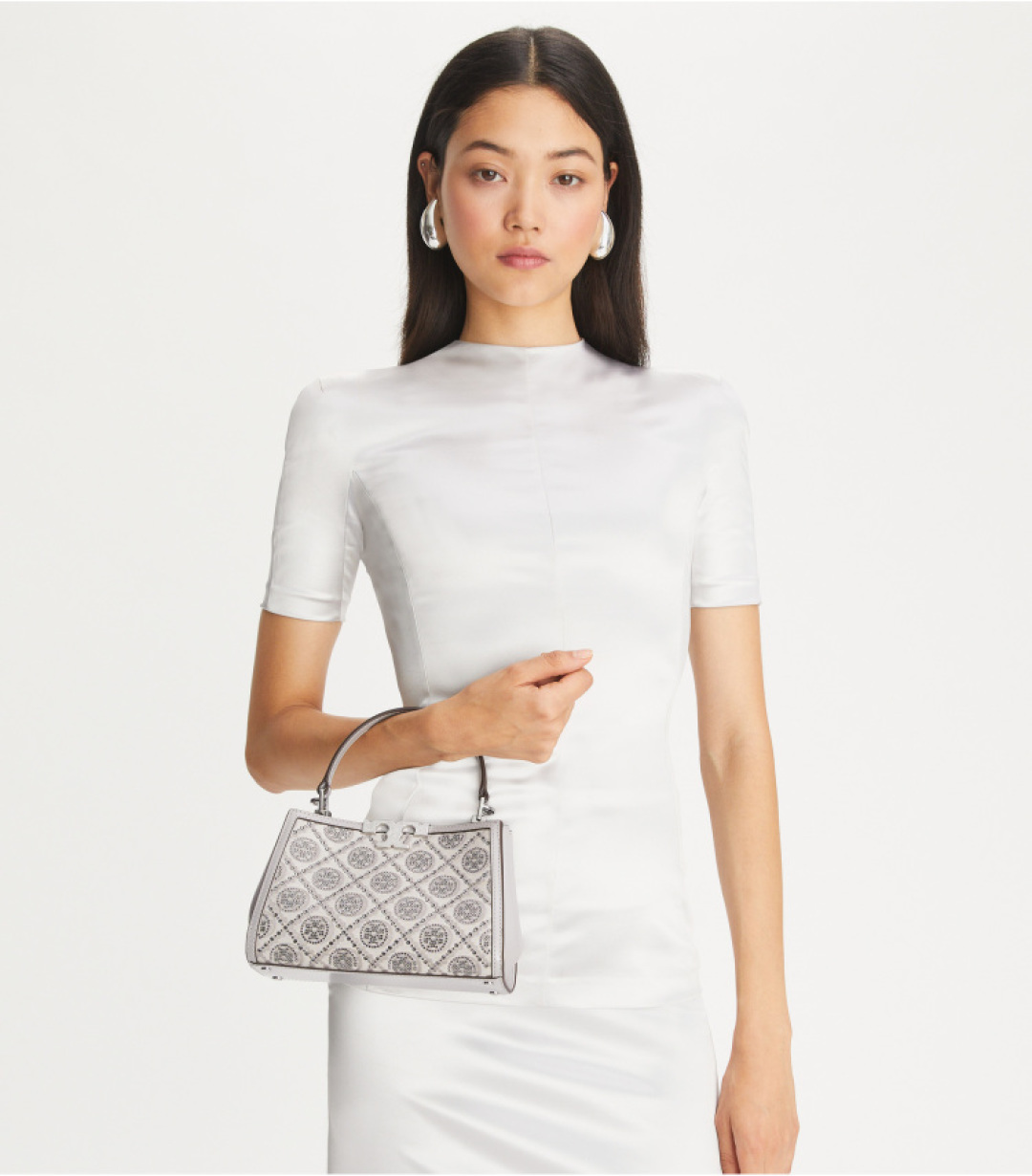 Tory Burch ～蛇年限定款 Eleanor 迷你手提包 手提包线条简洁 外形挺括 采用标志性双 T 提花设计