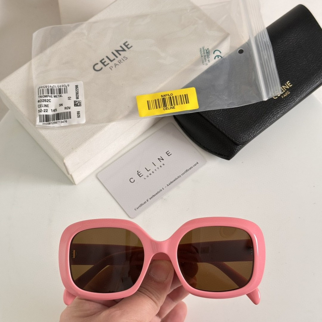 CELINE Acetate Sunglasses Pink Square