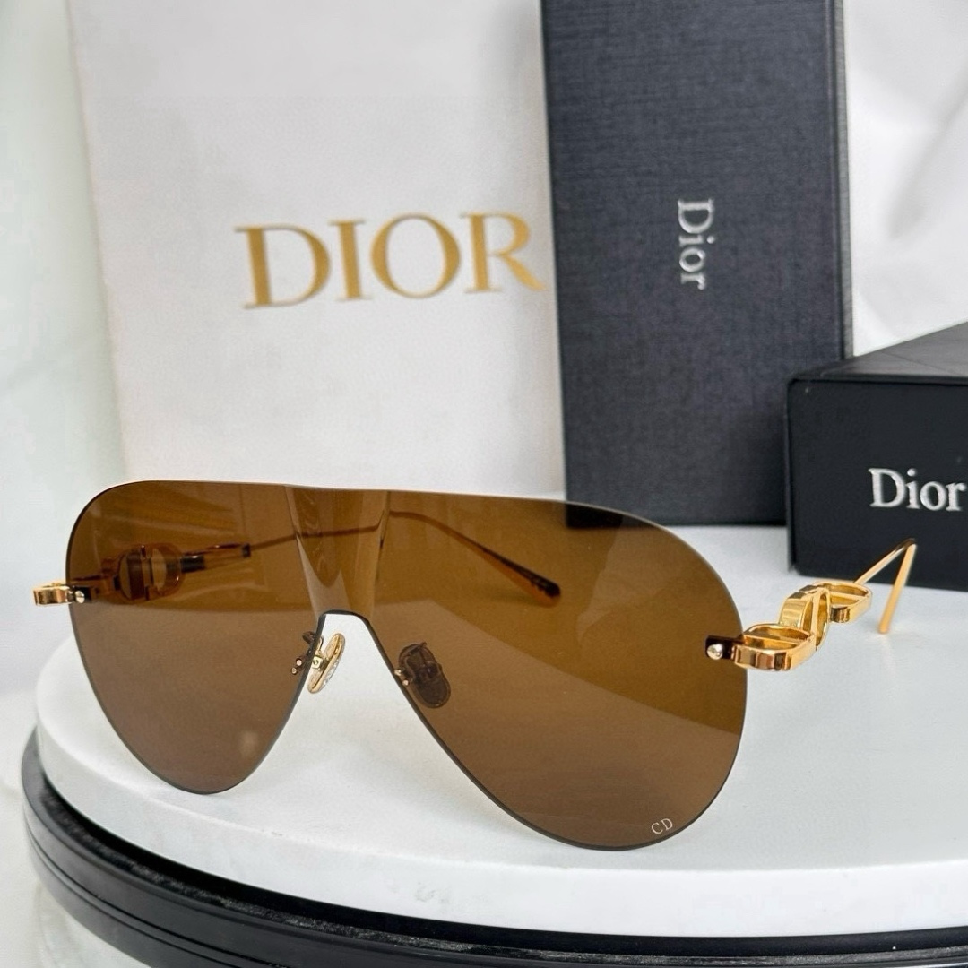 DIOR Sunglasses Metal Rimless Aviator