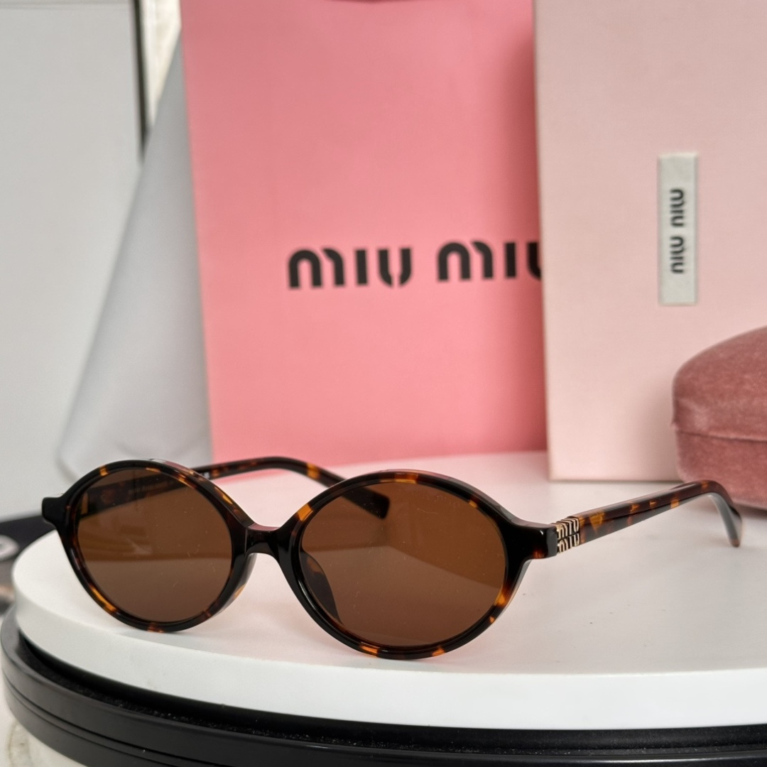 MIUMIU Sunglasses Acetate Oval Tortoiseshell
