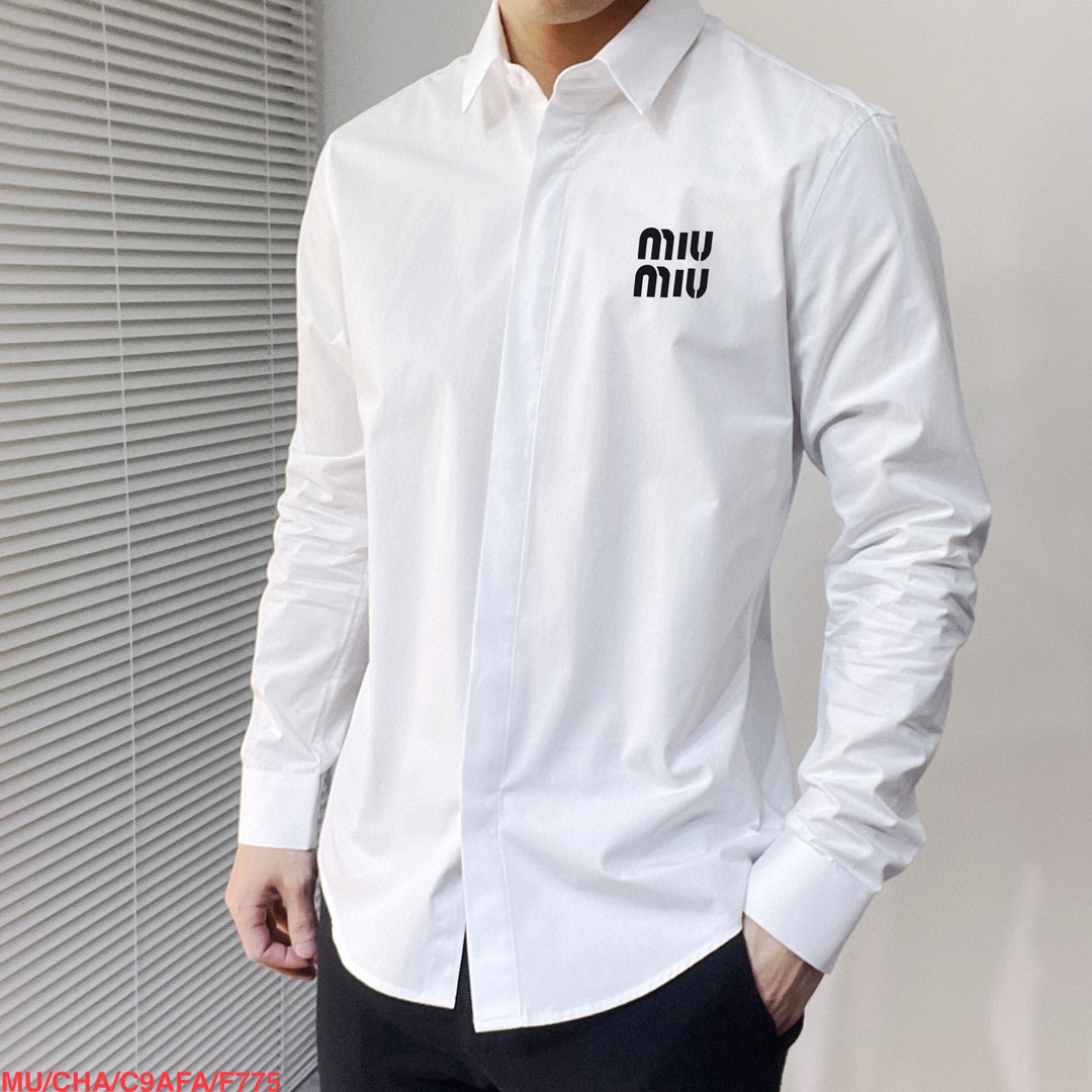 Luxury Long-Sleeve Cotton Shirt by MIU MIU with Original Soft Fabric. - 图片 3